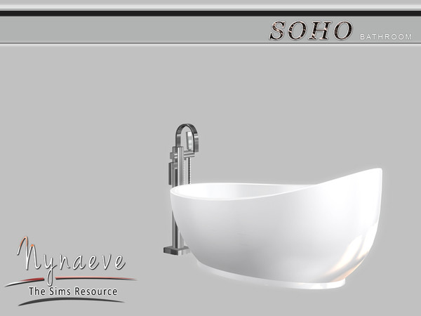 Sims 4 — Soho Bathtub by NynaeveDesign — Soho Bathroom - Bathtub Located in Plumbing - Tubs Price: 1000 Tiles: 2x1 Color