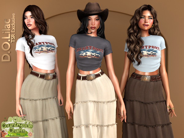 Sims 4 — Dusty Sunset Set by DOLilac — Includes: (Top + Bottom)