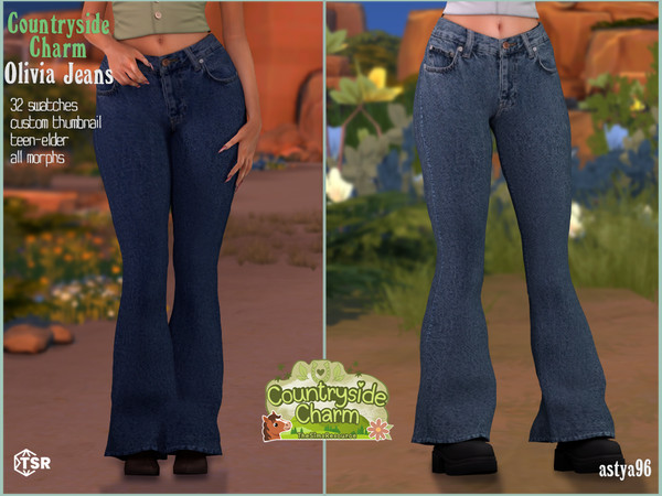 Sims 4 — Countryside Charm Olivia Jeans by astya96cc — 32 swatches