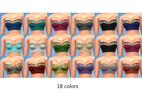 Sims 4 — Set43 - Studded Bralet Top by Cleotopia — This cute little top brings some extra attitude to your outfit. Comes