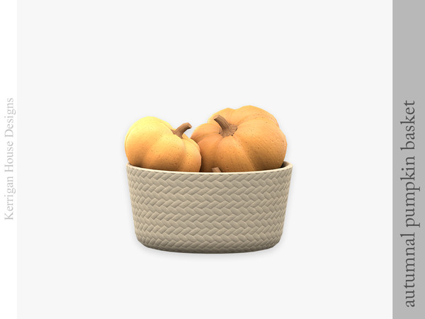 Sims 4 — Autumnal Pumpkin Basket by kerriganhouse — A set of cozy and warm autumn clutter.