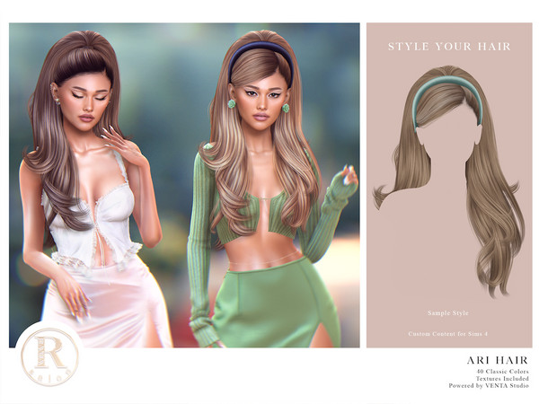 Sims 4 — RAMA - Ari Headband by VentaStudio — 40 Colors (233 on Patreon)
