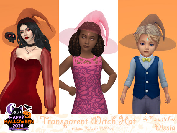 Sims 4 — Transparent Witch Hat by Dissia — Transparent with hat