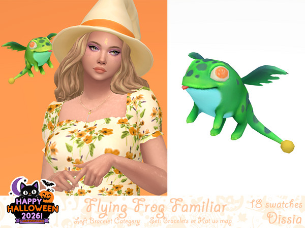 Sims 4 — Flying Frog Familiar -B - Left by Dissia — Magic frog familiar levitating above your sim shoulder for both