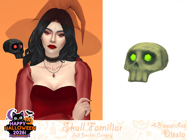 Sims 4 — Skull Familiar by Dissia — Skull familiar levitating above your sim shoulder for both female and male!