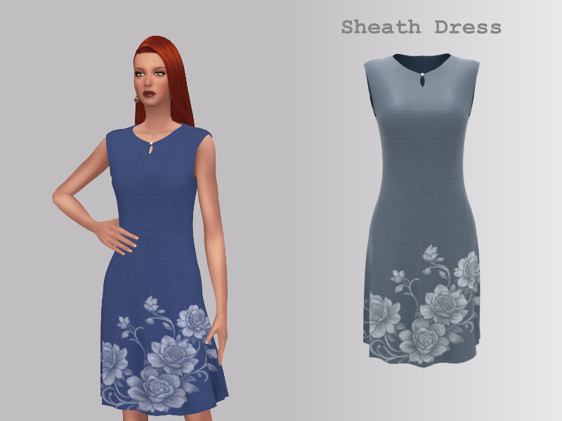 Sims 4 special occasion fashion CC Sheath Dress by Yinyn