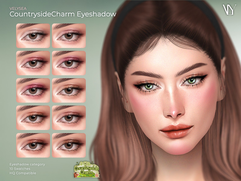 Sims 4 eyeshadow CC VELYSEA CountrysideCharm Eyeshadow by VELYSEA