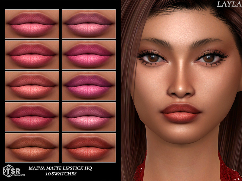 Sims 4 lip and mouth detail CC Layla - Maeva Matte Lipstick HQ by Layla