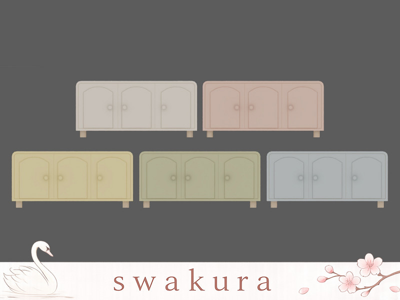Sims 4 furniture CC MIMI Cabinet by Swakura