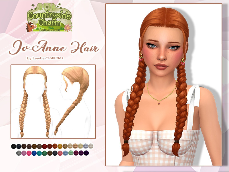 Sims 4 Black hairstyle CC Jo-Anne Hair by Lewbertsn00tles