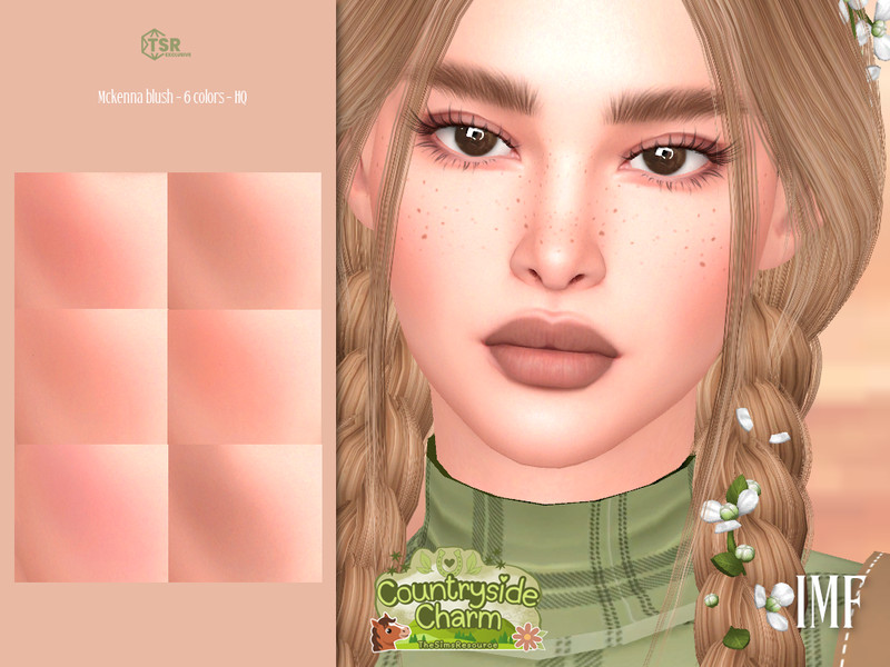 Sims 4 freckle blush contour and under eye makeup CC IMF Mckenna Blush CountrySide Charm by IzzieMcFire