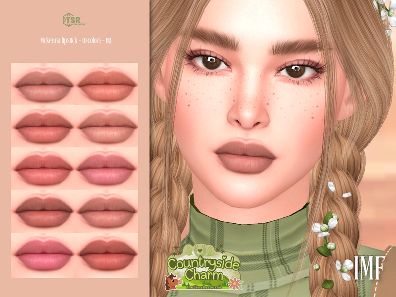 Sims 4 lip and mouth detail CC IMF Mckenna Lipstick Countryside Charm by IzzieMcFire