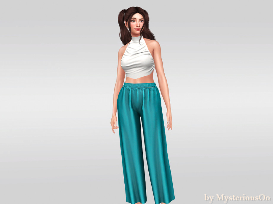 The Sims Resource | Silk wide leg pants