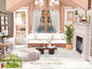 Sims 4 — Mildred Living Room by BlusterSims — Mildred Living Room is a cozy, elegant space with soft neutrals, natural