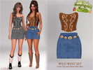 Sims 4 — Layla - Wild West Set - Corset Top with Mini Skirt by Layla — Top: Strapless corset top with Western stitching