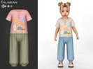 Sims 4 — Wren Outfit With Graphic T Shirt And Jogger Pants by talarian — Comfy toddler outfit with a short sleeve graphic