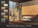 Sims 4 — Burlap Floral Wall - Panel by Rirann — Burlap Floral Wall - Panel