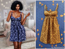 Sims 4 — Ornate floral sundress by MysteriousOo — A fitted sundress with delicate shoulder straps and a softly flared