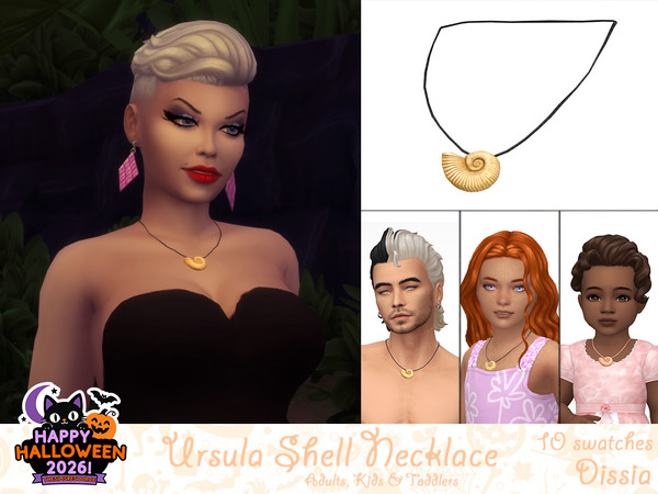 Sims 4 — Ursula Shell Necklace Male by Dissia — Necklace with a seashell pendant inspired by popular mermaid movie