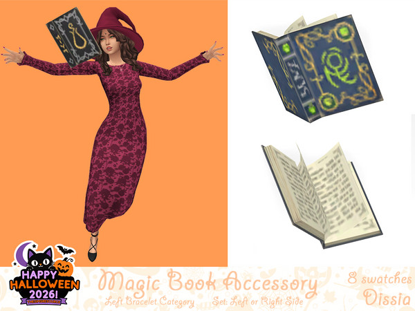 Sims 4 — Magic Book Accessory (Right) by Dissia — Magic open book on left or right side