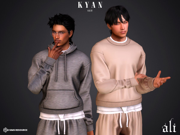 Sims 4 — KYAN set by ali1 — Hoodie, Sweatshirt, Shorts and Sweatpants