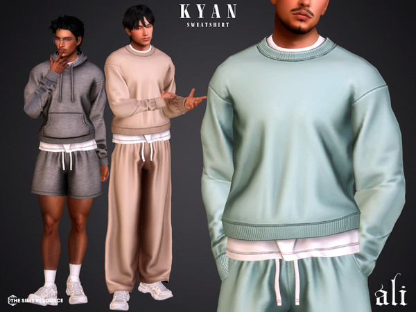 Sims 4 — KYAN sweatshirt by ali1 — Hoodie, Sweatshirt, Shorts and Sweatpants