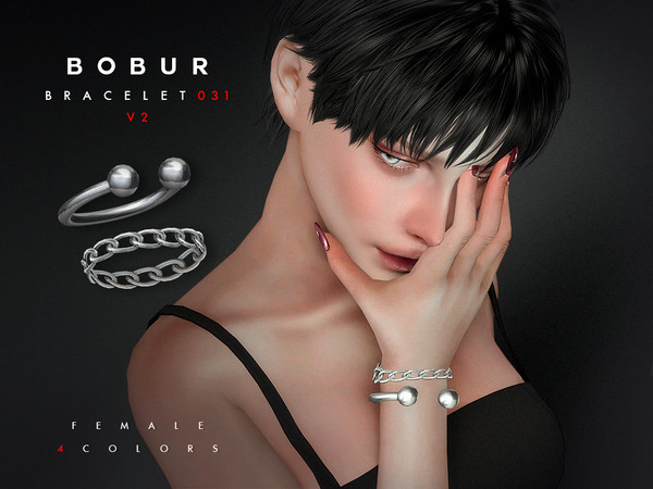 Sims 4 — LEtreinte Set by Bobur2 — LEtreinte Bracelet Set Where the raw strength of a massive chain meets the subtle