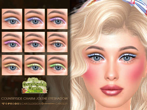 Sims 4 — Countryside Charm Jolene Eyeshadow HQ by Caroll912 — A 9-swatch cut crease eyeshadow inspired by Dolly Parton.