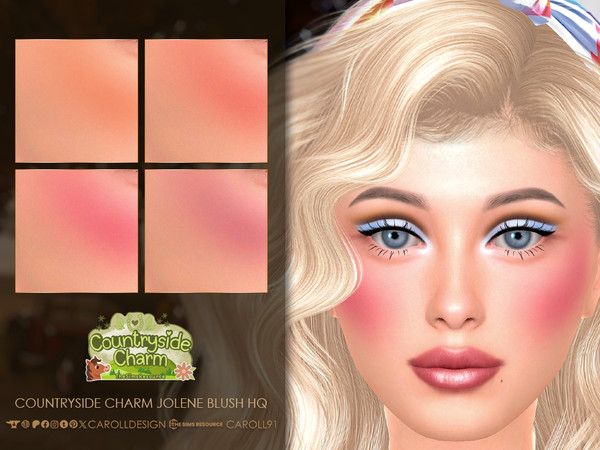 Sims 4 — Countryside Charm Jolene Blush HQ by Caroll912 — A 4-swatch matte cheek inspired by Dolly Parton. It comes in