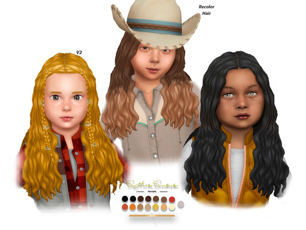Sims 4 — Salma Hairstyle for Children by sehablasimlish — Hope you like it and enjoy it. Maxis Match