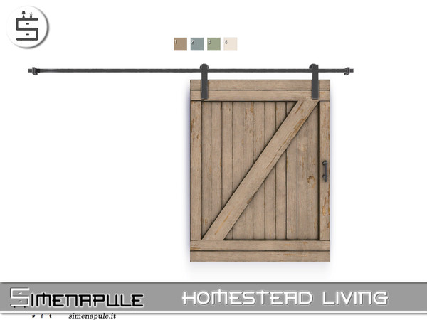 Sims 4 — [SeN4] Homestead Living - Sliding Barn Door 02 by Simenapule — Homestead LivingHomestead LivingHomestead