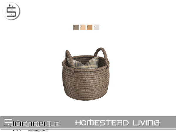 Sims 4 — [SeN4] Homestead Living - Woven Cushion Basket by Simenapule — Homestead LivingHomestead LivingHomestead