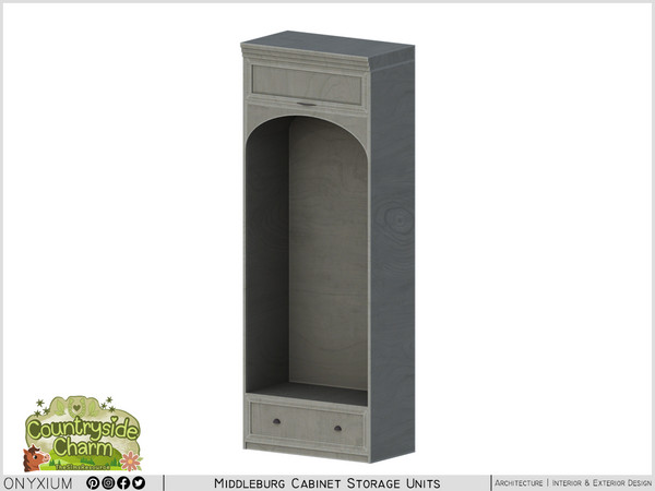 Sims 4 — Middleburg Wide Arch Cabinet With A Drawer by Onyxium — Onyxium@TSR Design Workshop Cabinet Collection - Belong