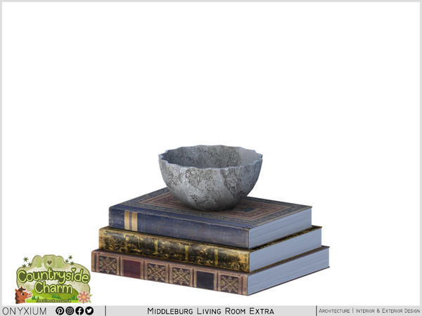 Sims 4 — Middleburg Horizontal Books And Bowl by Onyxium — Onyxium@TSR Design Workshop Decoration Collection - Belong To
