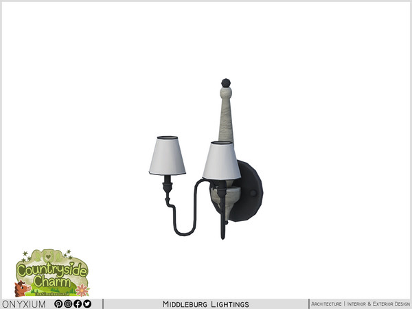 Sims 4 — Middleburg Wall Lamp Two Light by Onyxium — Onyxium@TSR Design Workshop Lighting Collection - Belong To The 2026