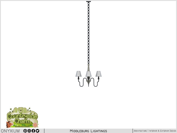 Sims 4 — Middleburg Ceiling Lamp Four Light Medium by Onyxium — Onyxium@TSR Design Workshop Lighting Collection - Belong