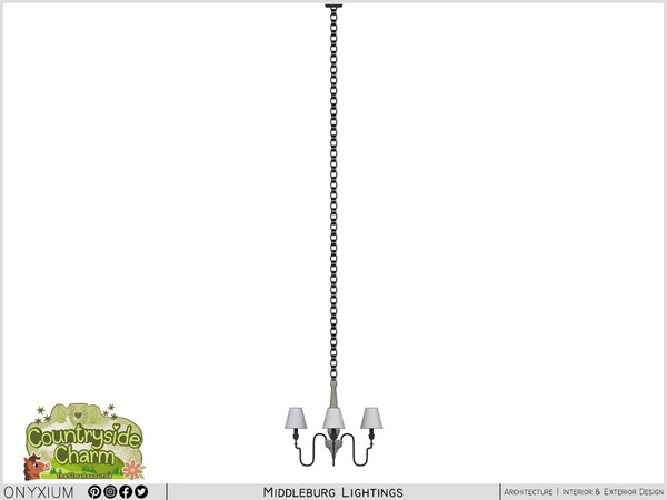 Sims 4 — Middleburg Ceiling Lamp Four Light Tall by Onyxium — Onyxium@TSR Design Workshop Lighting Collection - Belong To