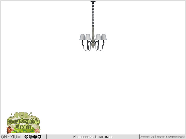 Sims 4 — Middleburg Ceiling Lamp Six Light Short by Onyxium — Onyxium@TSR Design Workshop Lighting Collection - Belong To