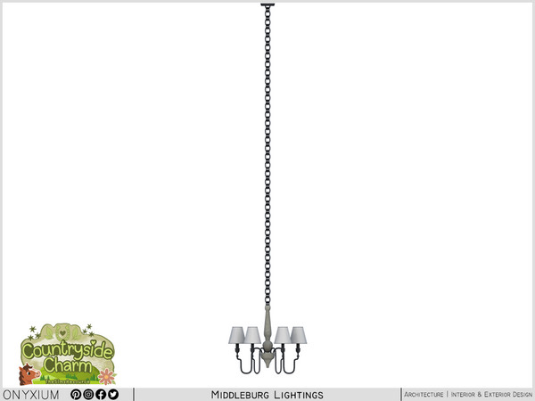 Sims 4 — Middleburg Ceiling Lamp Six Light Tall by Onyxium — Onyxium@TSR Design Workshop Lighting Collection - Belong To