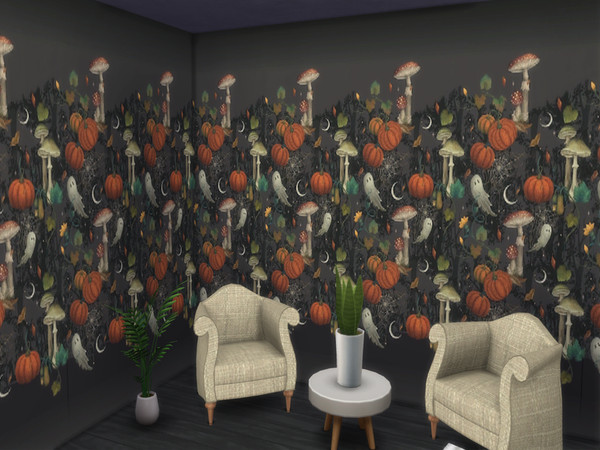Sims 4 — Halloween - Fear Factor Walls by lavilikesims — So scary so just right for the season. all wall sizes, 5 walls