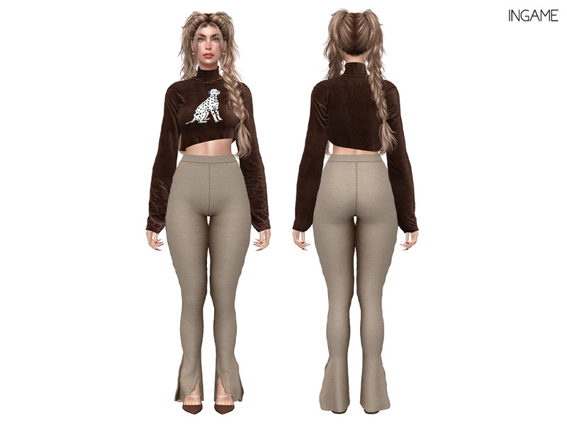 Sims 4 fall clothing CC DAPHS - Clothes SET560 - Dottie Pup Knit Top C1852 - TSR by Daph's