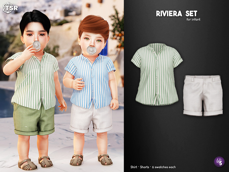 Sims 4 complete clothing set CC Riviera Clothing Set for infant by WisteriaSims