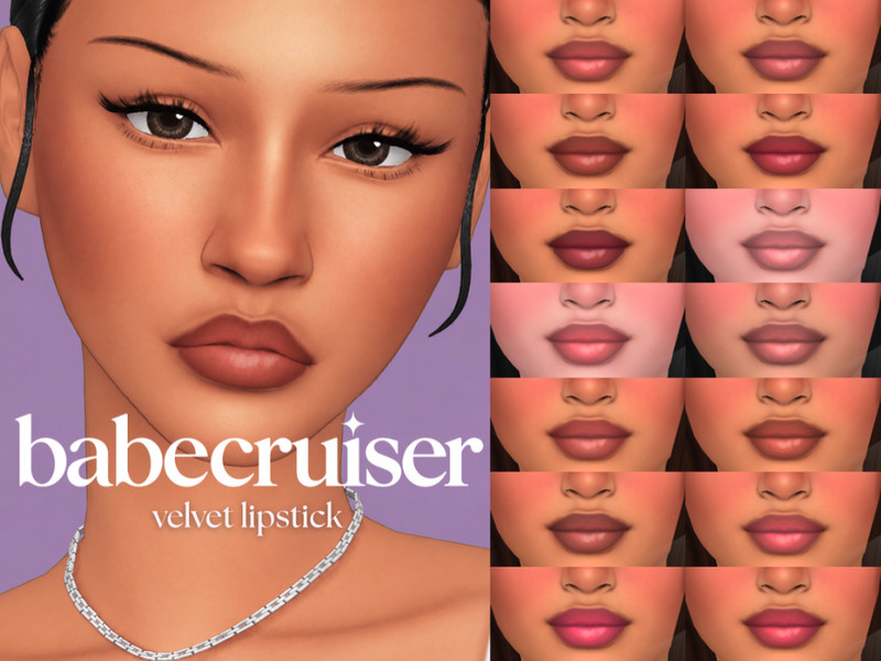 Sims 4 lip and mouth detail CC Velvet Lipstick by babecruiser
