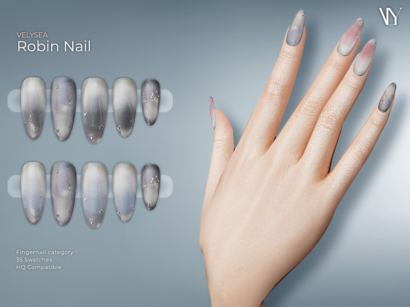 Sims 4 nail CC Robin Nail by VELYSEA