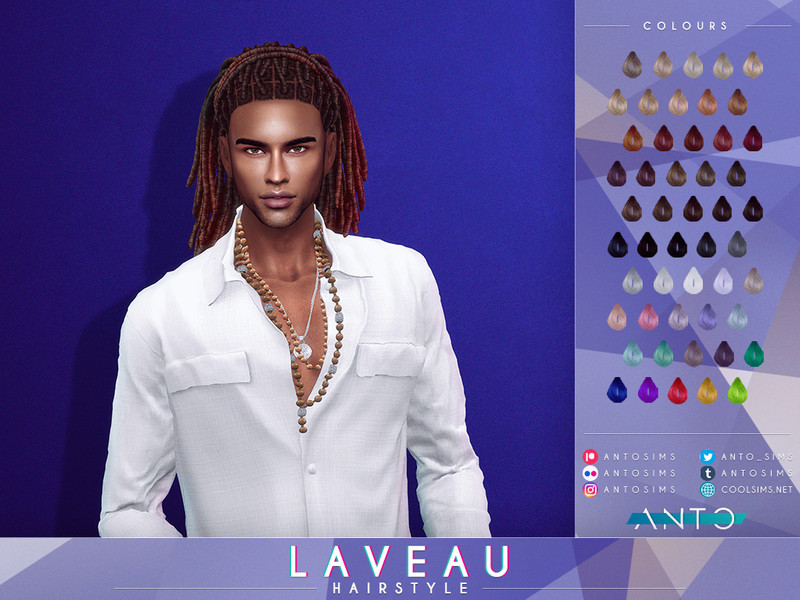 Sims 4 braided and loc hair CC Laveau Hairstyle by Anto