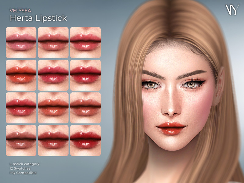 Sims 4 lip and mouth detail CC VELYSEA Herta Lipstick by VELYSEA