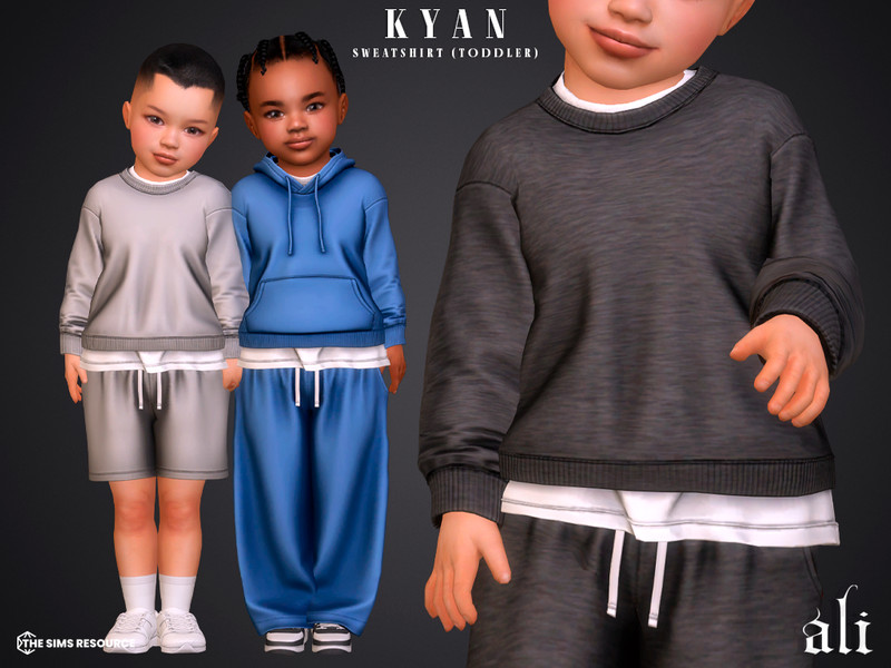 Sims 4 toddler boy clothing CC KYAN sweatshirt - toddler by ali1