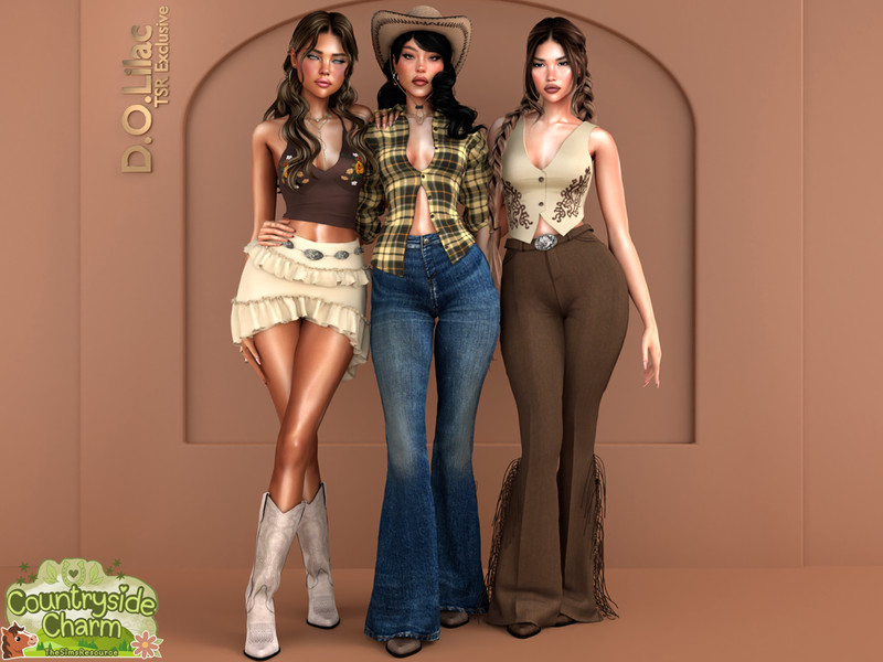 Sims 4 complete clothing set CC Wildwood Charm Set by DOLilac