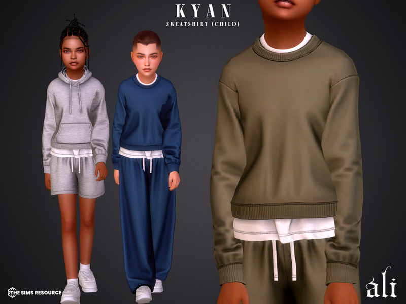 Sims 4 kids clothing CC KYAN sweatshirt - child by ali1