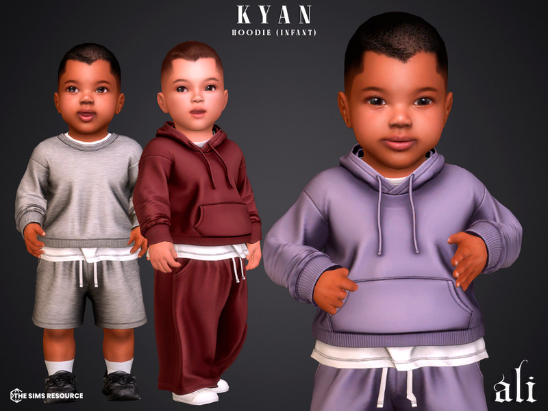 Sims 4 urban fashion CC KYAN hoodie - infant by ali1